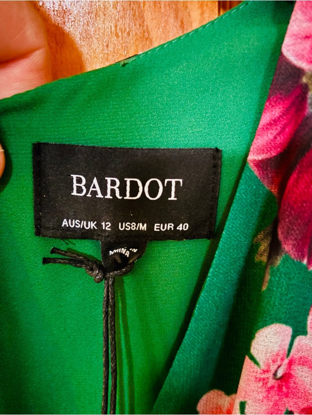 Bardot Green Floral Maxi Dress with Belt - Picture 2 of 7